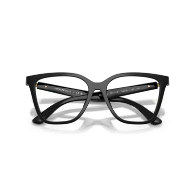 Emporio Armani 0ea4254u Bold Square Frame Eyeglasses With Glossy Finish In Black