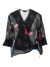 Emporio Armani Sleeveless V-neck Wrap Top In Black