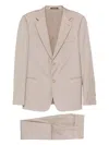 Emporio Armani Tailored Single-breasted Suit Featuring Pockets In Neutral