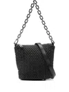 Emporio Armani Chain-strap Woven Shoulder Bag In Black