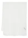 Emporio Armani Lightweight Frayed Edge Scarf Accessory In White