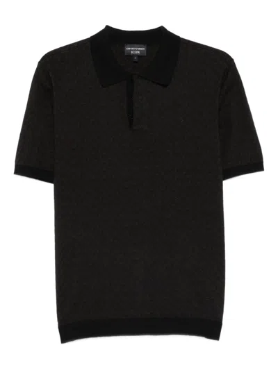 Emporio Armani Cotton Polo Shirt In Black