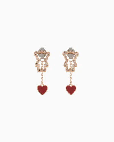 Emporio Armani 14k Rose Gold-plated Brass Stud Earrings In Multicoloured