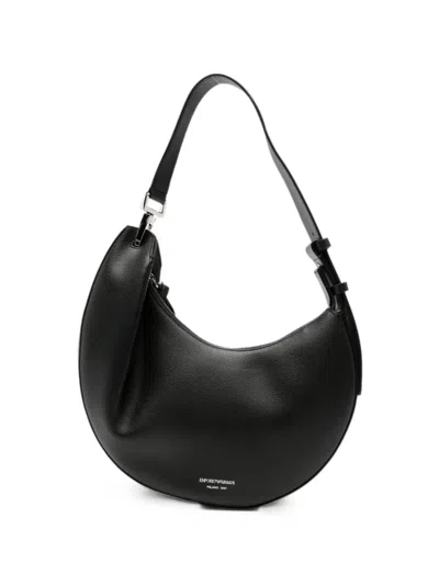 Emporio Armani 1981 Leather Crescent-shape Shoulder Bag In Black