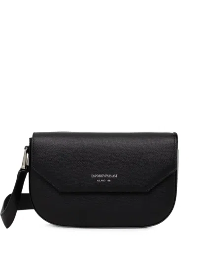 Emporio Armani 1981 Mini Leather Shoulder Bag In Black