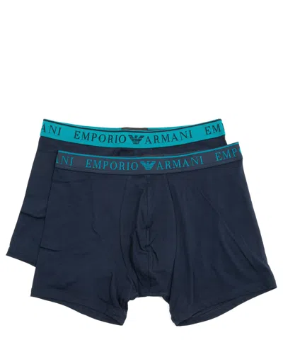 Emporio Armani 2 Pack Boxer In Blue
