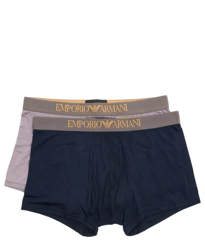 Emporio Armani 2 Pack Boxer In Blue