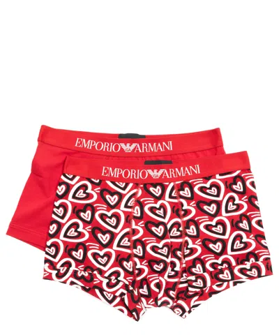 Emporio Armani 2 Pack Boxer In Red