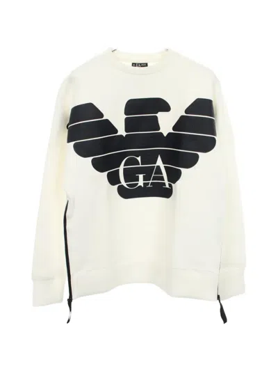 Pre-owned Emporio Armani 2000s Logo-print Sweatshirt In Neutrals