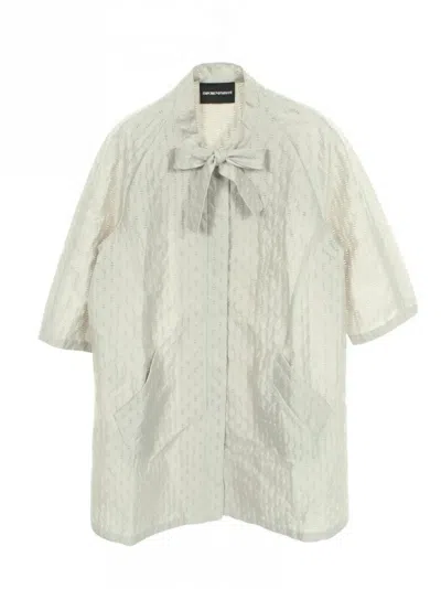 Pre-owned Emporio Armani 2010s Bow-tie Short-sleeve Coat In Neutrals