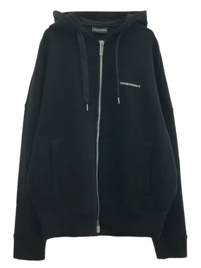 Pre-owned Emporio Armani 2010s Zip-up Hoodie In Black