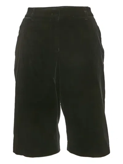 Pre-owned Emporio Armani 2018 Velvet Shorts In Black