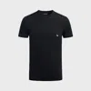 Emporio Armani Crew Neck Modal Blend Short Sleeve Top In Black