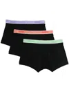 Emporio Armani 3-pack Logo-waistband Boxers In Black