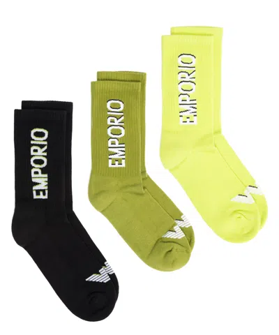 Emporio Armani 3 Pack Socks In Green