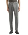 Emporio Armani 3d Effect Virgin Wool Stretch Jersey Trousers In Pearl Grey