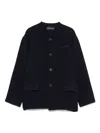 Emporio Armani 3d-knit Cardigan In Blue