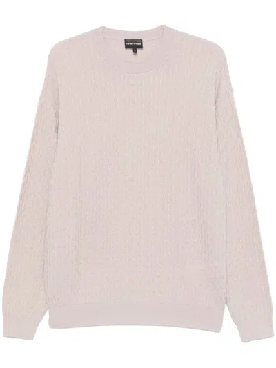 Emporio Armani 3d-knit Sweater In Neutrals