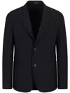Emporio Armani 3d-patterned Single-breasted Blazer In Blue