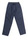 EMPORIO ARMANI BLUE PANTS WITH DRAWSTRING AND LOGO EMBROIDERY IN COTTON BOY
