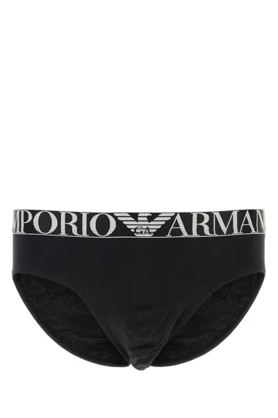 Emporio Armani Black Stretch Cotton Brief Set