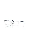 Emporio Armani 49mm Rectangle Optical Glasses In Metallic