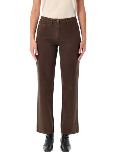 Emporio Armani Five Pocket Trousers Featuring Belt Loops In Brown