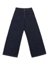 Emporio Armani Blue Jeans With Logo Patch On The Rear And Belt Loops In Denim Girl In Blue