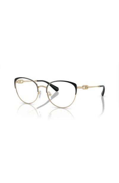 Emporio Armani 51mm Cat Eye Optical Glasses In Brown