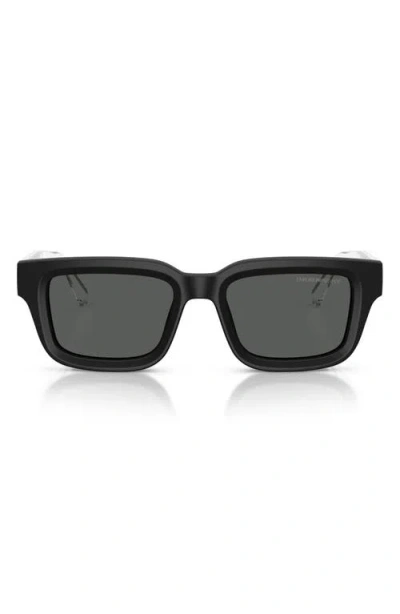 Emporio Armani 51mm Rectangle Sunglasses In Black