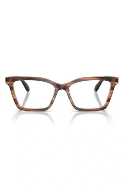 Emporio Armani 52mm Butterfly Optical Glasses In Brown