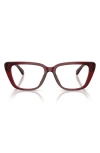 Emporio Armani 52mm Cat Eye Optical Glasses In Brown