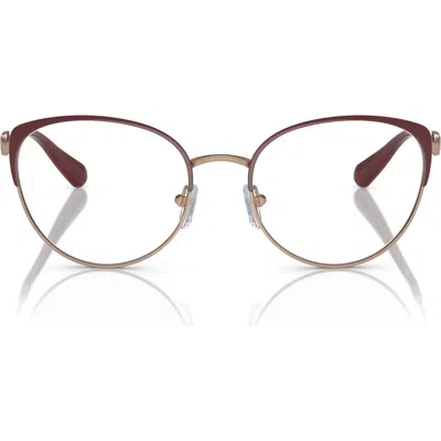Emporio Armani 53mm Cat Eye Optical Glasses In Burgundy