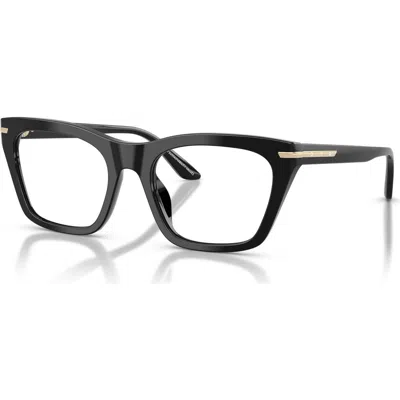 Emporio Armani 53mm Cat Eye Optical Glasses In Black
