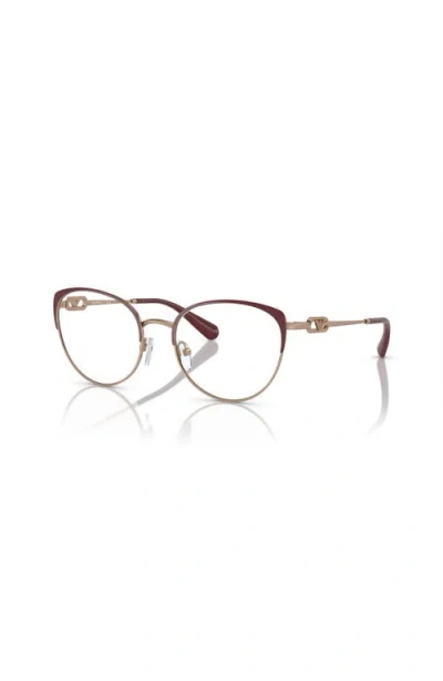 Emporio Armani 53mm Cat Eye Optical Glasses In Gold