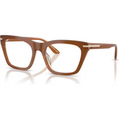 Emporio Armani 53mm Cat Eye Optical Glasses In Brown