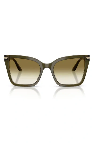 Emporio Armani 53mm Gradient Square Sunglasses In Metallic