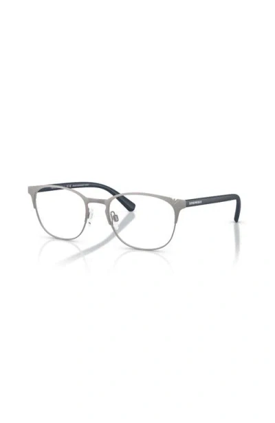 Emporio Armani 53mm Oval Optical Glasses In Metallic