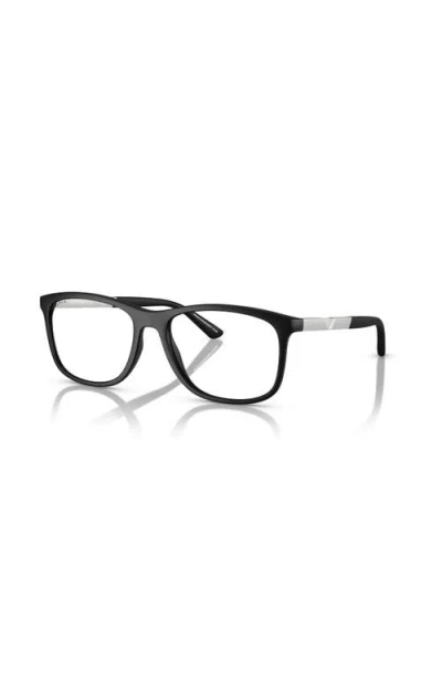 Emporio Armani 53mm Rectangle Optical Glasses In Black