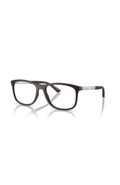 Emporio Armani 53mm Rectangle Optical Glasses In Black