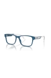 Emporio Armani 53mm Rectangle Optical Glasses In Blue