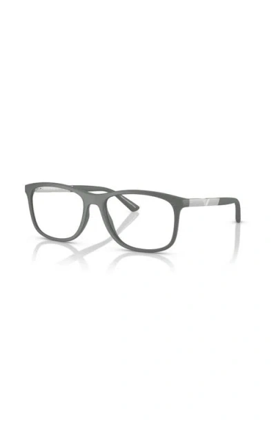 Emporio Armani 53mm Rectangle Optical Glasses In Gray