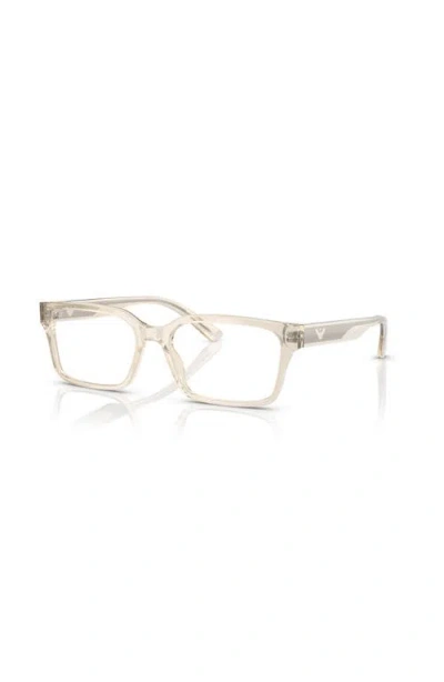 Emporio Armani 53mm Rectangle Optical Glasses In Transparent