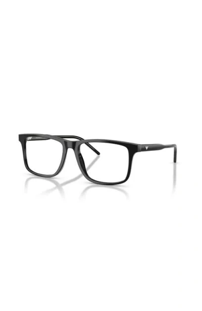 Emporio Armani 53mm Square Optical Glasses In Black
