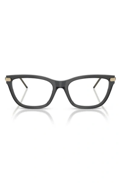 Emporio Armani 54mm Cat Eye Optical Glasses In Gray