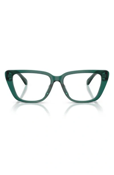Emporio Armani 54mm Cat Eye Optical Glasses In Green