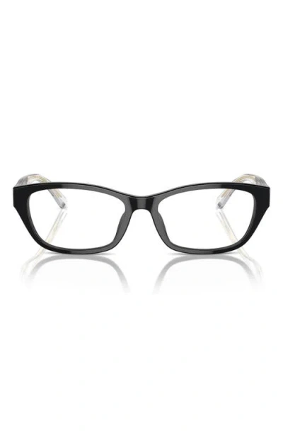 Emporio Armani 54mm Cat Eye Optical Glasses In Black