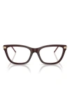 Emporio Armani 54mm Cat Eye Optical Glasses In Brown