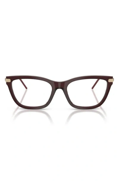 Emporio Armani 54mm Cat Eye Optical Glasses In Brown