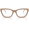 Emporio Armani 54mm Cat Eye Optical Glasses In Brown